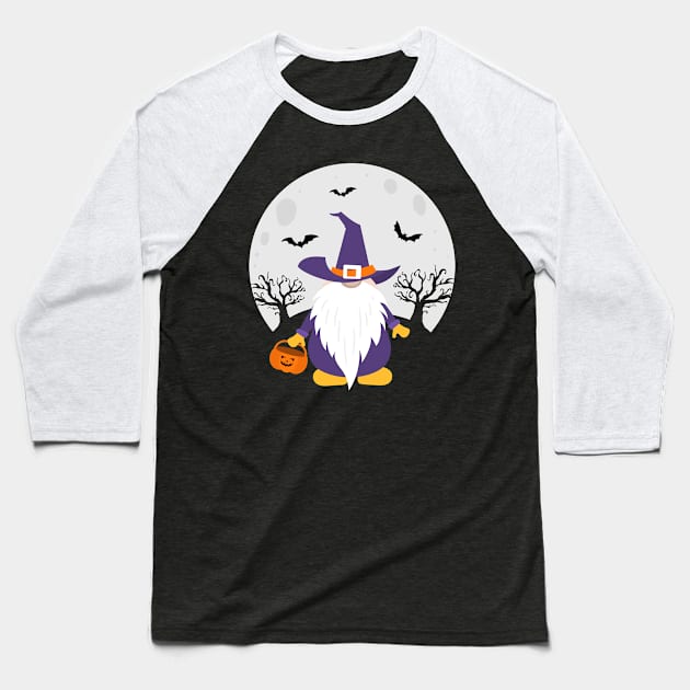 Halloween Gnome Baseball T-Shirt by JabsCreative